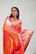 Cadmium Red Kanjivaram Silk Jaal Saree