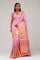 Carnation Pink Kanjivaram Silk Jaal Saree