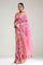 Hot Pink Crafted Tissue Saree