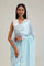 Ice Blue Tissue Saree With Embroidery Detail