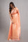 Creamy Peach Jaal Organza Banarasi Saree