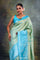Jalli Kanjivaram Silk Saree In Tiffany Blue