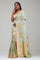 Green Cow-Stripe Tissue Banarasi Saree