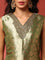Green banarasi silk embroidered short kurta and palazoo Three piece set