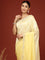 Lemon Crepe Sequins Saree With Readymade Blouse