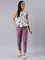 Women Solid Lilac Cotton Pencil Pant