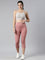 Women Solid Dusty Pink High Rise Training Capri