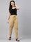 Women Solid Wheat Comfort Fit Cotton Pants