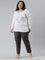 Women Solid Silver Grey Comfort Fit Cotton Pants