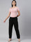 Women Solid Black Viscose Mid Rise Casual Pants