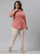 Women Baby Pink Crepe Pants