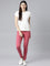 Women Solid Coral Super Stretch Jeggings