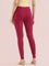 Dark Fuchsia Cotton Stretch Ankle Length Leggings