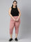 Women Solid Dusty Pink High Rise Training Capri