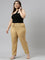 Women Solid Wheat Comfort Fit Cotton Pants