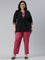 Women Solid Medium Pink Comfort Fit Cotton Pants