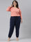 Women Solid Navy Mid Rise Cotton Casual Joggers