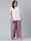 Women Lila Solid Linen Palazzos