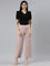 Women Solid Baby Pink Ponte Wide Leg Pants