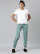 Women Solid Cotton Teal Cuffed Joggers