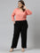 Women Solid Black Viscose Mid Rise Casual Pants