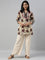 Women Light Beige Solid Linen Palazzos