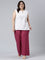 Women Dark Rose Solid Linen Palazzos