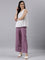 Women Lila Solid Linen Palazzos