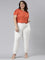 Women Solid Cream Mid Rise Cotton Casual Joggers