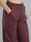 Wine Linen Cargo Pants