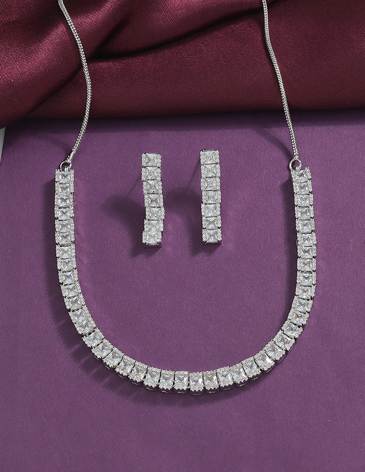 Designer Zirconia Crystal Elegance Necklace Set
