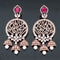 Designer Floral Zirconia Chandbutta Earrings