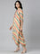 Neeru's Beige Regular Straight Printed Readymade Suits