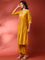 Mustard Silk embroidered three piece suit set