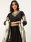 Black Chikan Anarkali Three Piece Suit Set