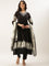 Black Chikan Anarkali Three Piece Suit Set