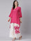 Magenta muslin C cut two piece set