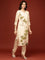 Cream Muslin Floral Printed Three Piece Set
