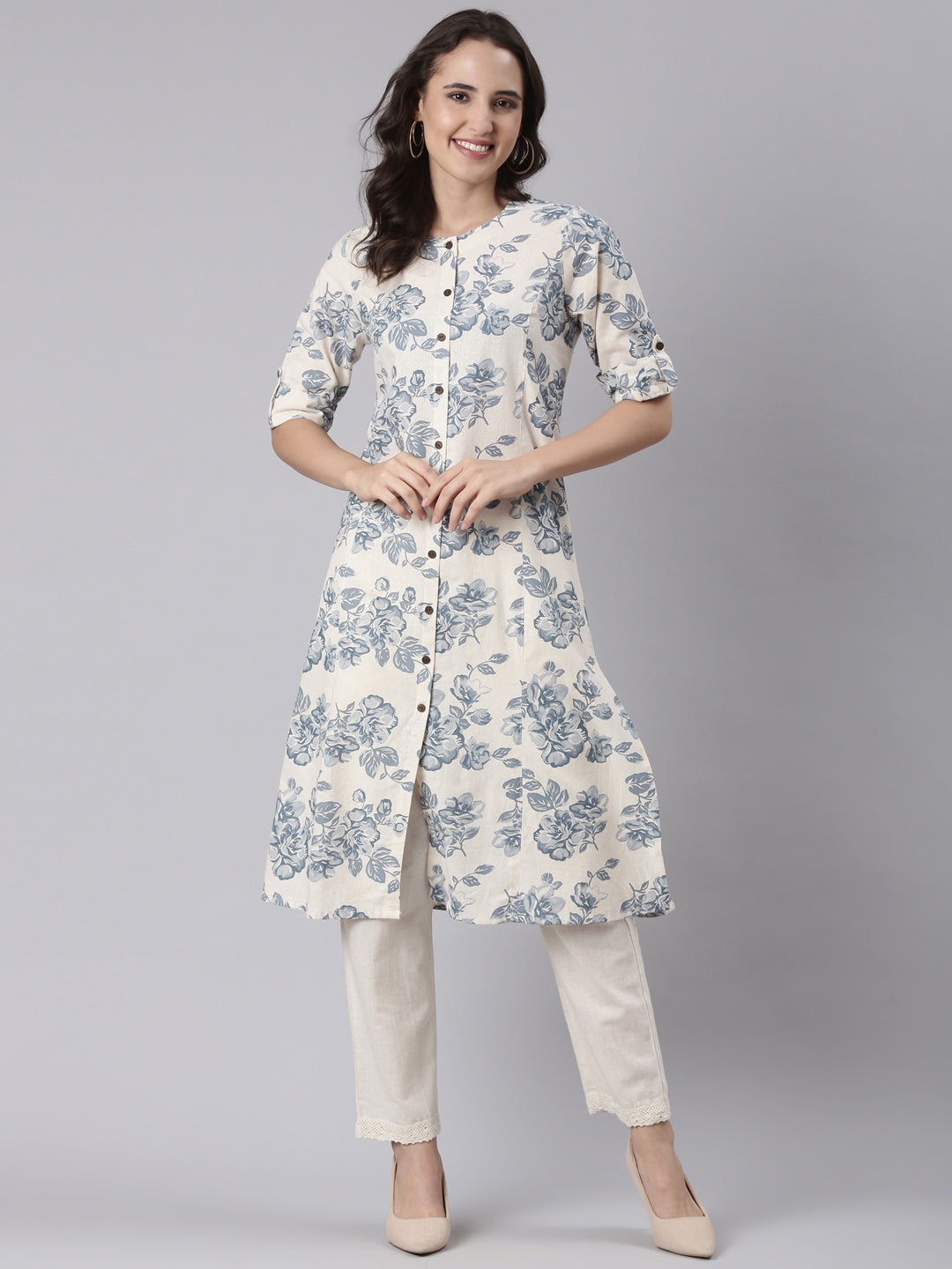 Blue flex printed kurta