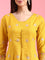 Mustard Cotton Embroidery Anarkali Three Piece Suit Set