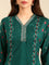 Bottle Green Suit set with Organza duppatta