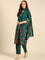 Bottle Green Suit set with Organza duppatta