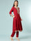 Maroon Dola Silk Three Piece Set