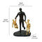 Dad With Two Kids Polyresin Decorative Showpiece (Black & Gold)