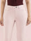 Baby Pink Cotton Poly Stretch Cropped Colored Jeggings