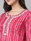 Neerus Pink Regular Straight Striped Kurta And  Trousers With Dupatta