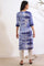 Blue Shibori Printed Straight Pure Cotton Kurta