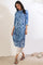 Blue Shibori Printed Dori Embroidered Rayon Twill Straight Kurta