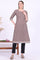 Brown Printed Straight Modal Kurta