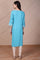 Blue Embroidered Straight Rayon Kurta